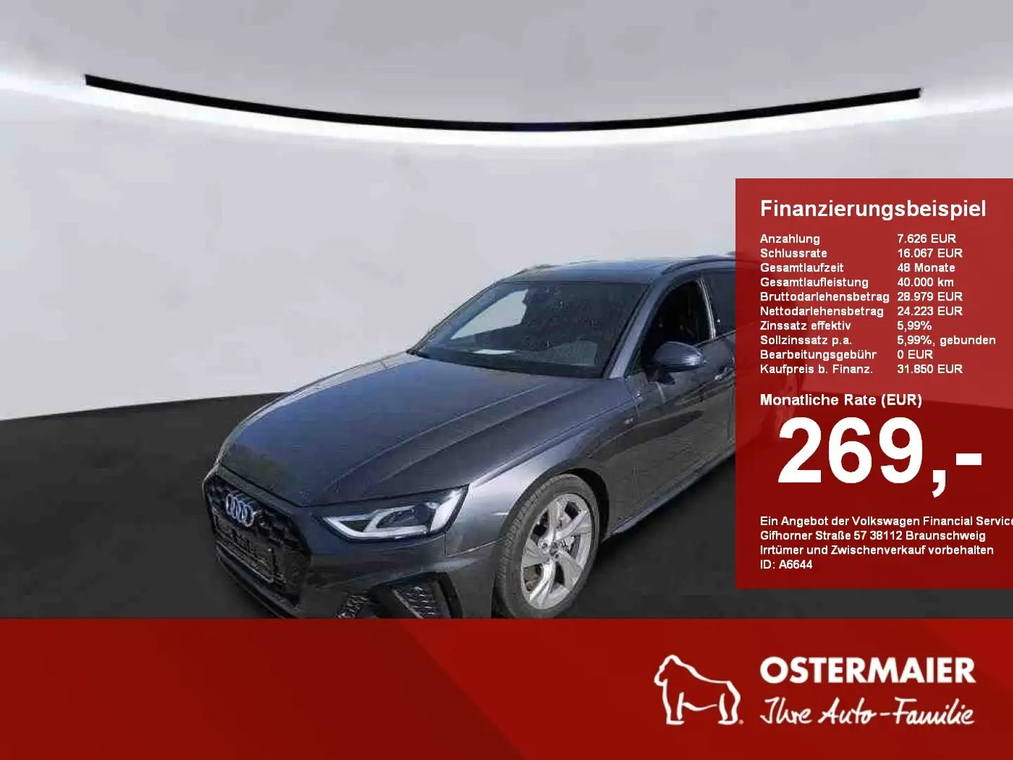 Audi A4 Avant S-LINE 40TDI S-TRONIC LED.PANO.ACC.NAVI.LEDE Grau - 1