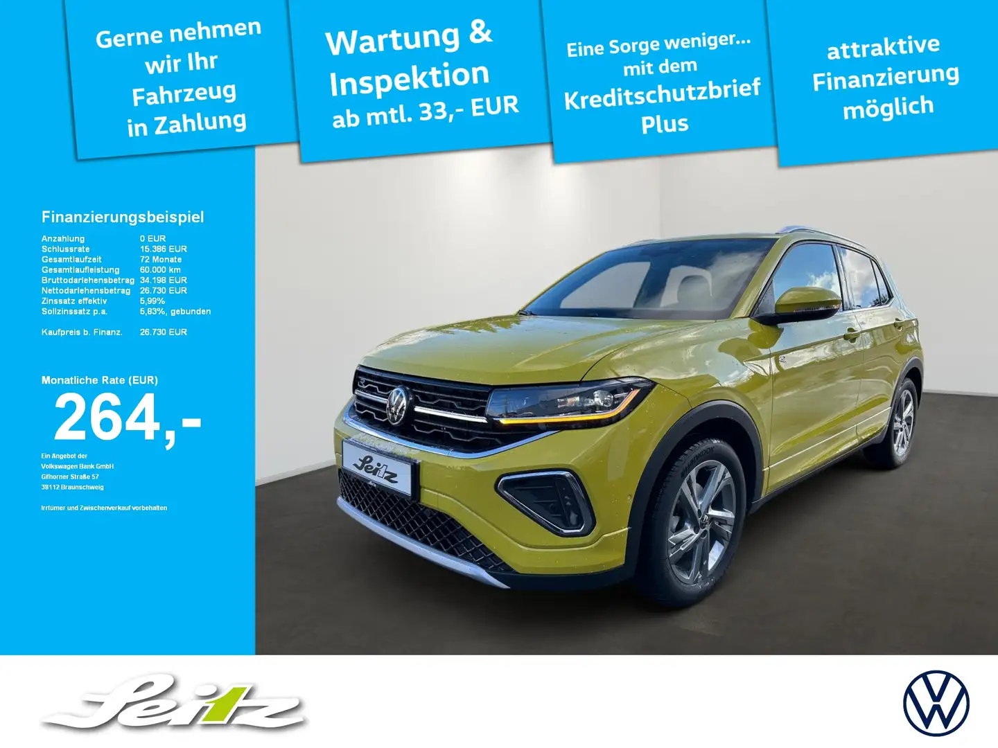 Volkswagen T-Cross 1.5 TSI R-Line *MATRIX*KAMERA*NAVI*SITZH* Jaune - 1