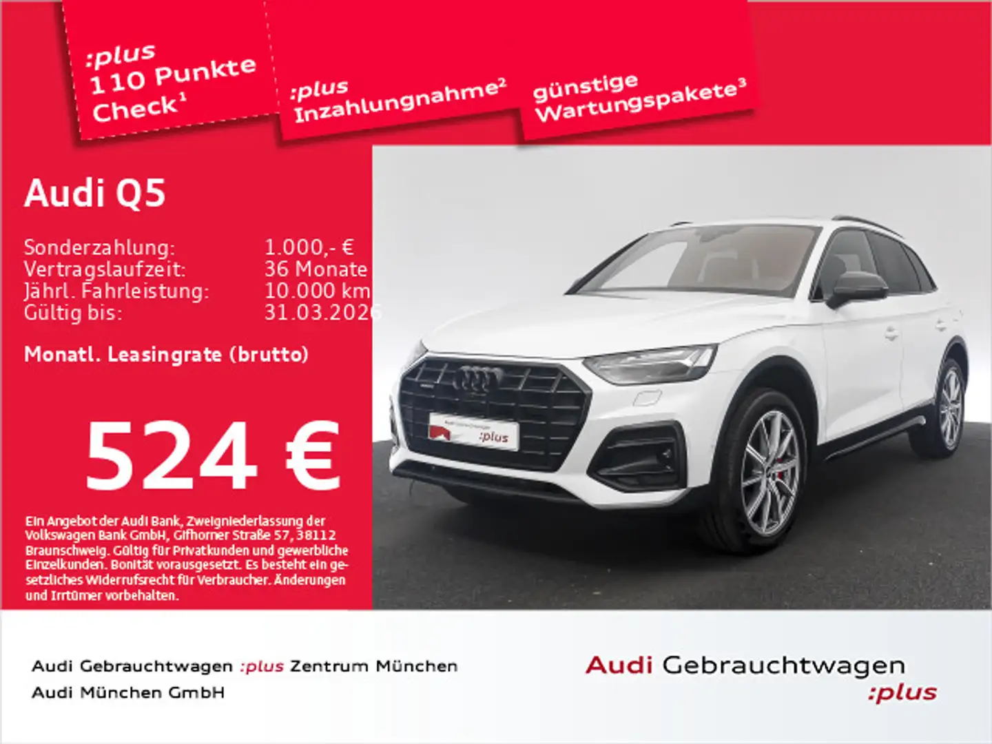 Audi Q5 50 TFSI e qu. S tronic Pano/Virtual/Matrix/B& Weiß - 1