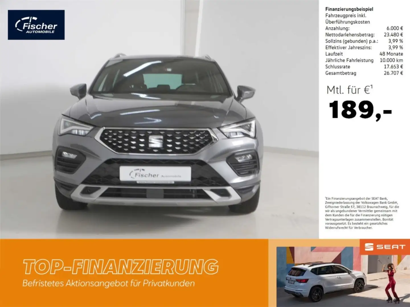 SEAT Ateca 1.5 TSI Xperience DSG Virt./LED/NAV/RFK/SH Grau - 1