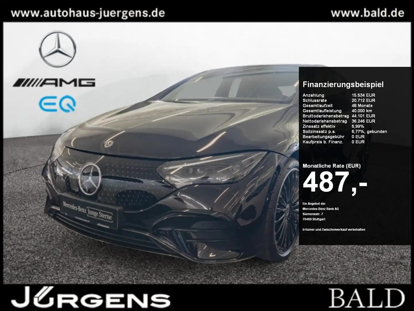 Mercedes-Benz EQE 300 AMG-Sport/360/Burm/AHK/Night/Airm/21' Siyah - 1