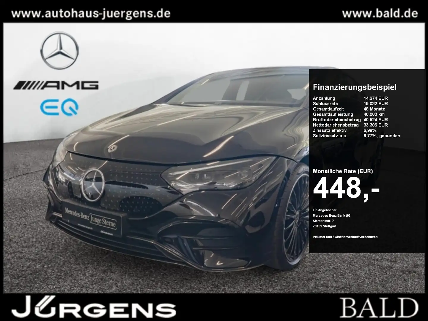 Mercedes-Benz EQE 300 AMG-Sport/360/Burm/AHK/Night/Airm/21' Negro - 1