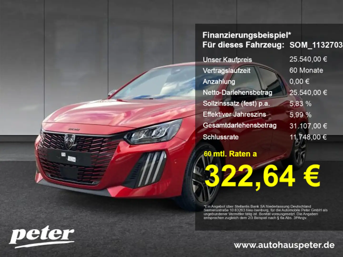 Peugeot 208 208 Allure Hybrid 100 SHZ+Navi+360 Kamera+EPH+ Rot - 1