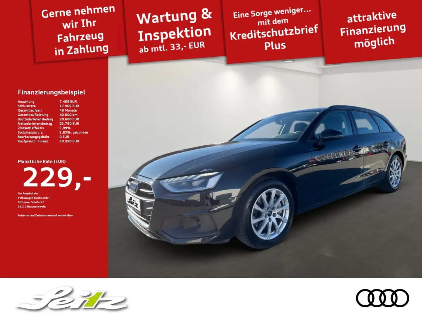 Audi A4 Avant 2.0 TFSI Navi*Kamera*Klima*Einparkhilfe*DAB* Schwarz - 1