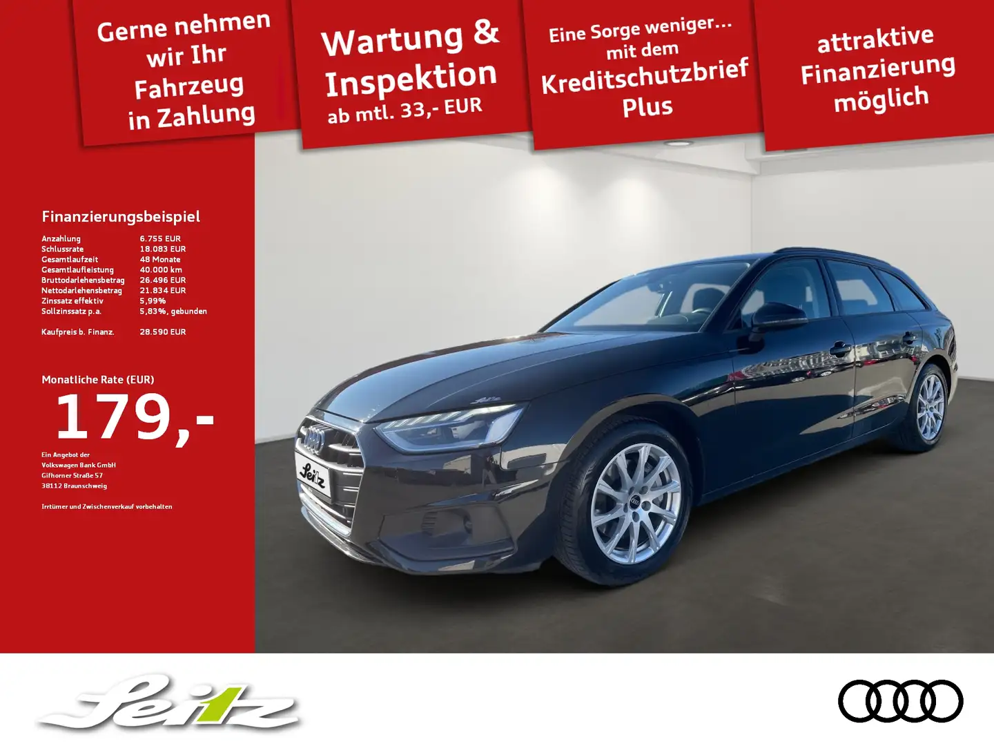 Audi A4 Avant 2.0 TFSI Navi*Kamera*Klima*Einparkhilfe*DAB* Zwart - 1