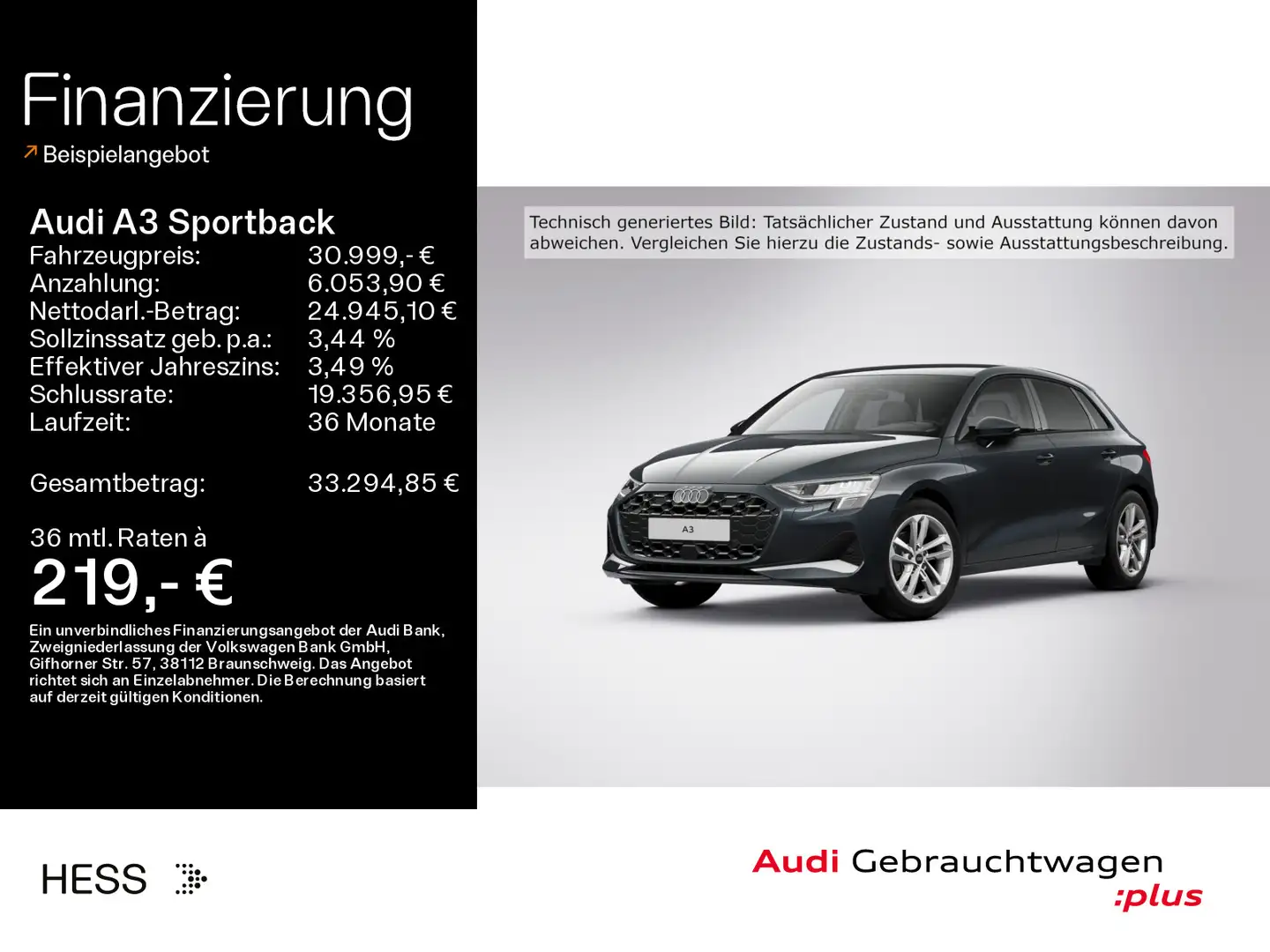 Audi A3 35 TFSI advanced*NAVI-PLUS*KAMERA*S Grau - 1