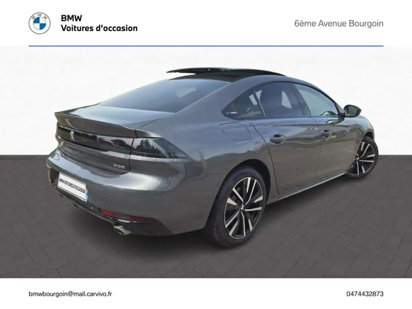 Peugeot 508 HYBRID 225ch GT e-EAT8 Gris - 2