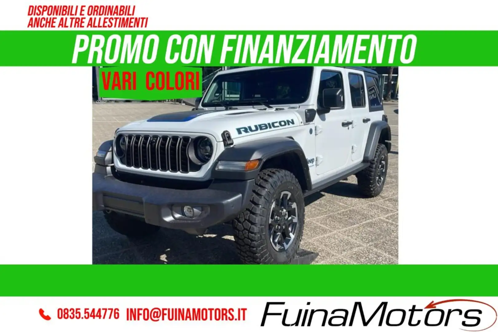 Jeep Wrangler Unlimited 2.0 PHEV ATX 4xe Rubicon NUOVO Bianco - 1