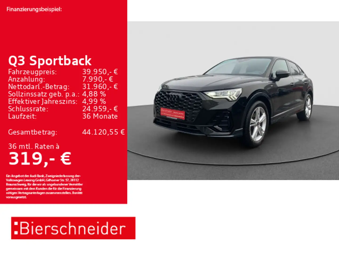 Audi Q3 35 TFSI S-Line 19 AHK PANO LED ACC Schwarz - 1