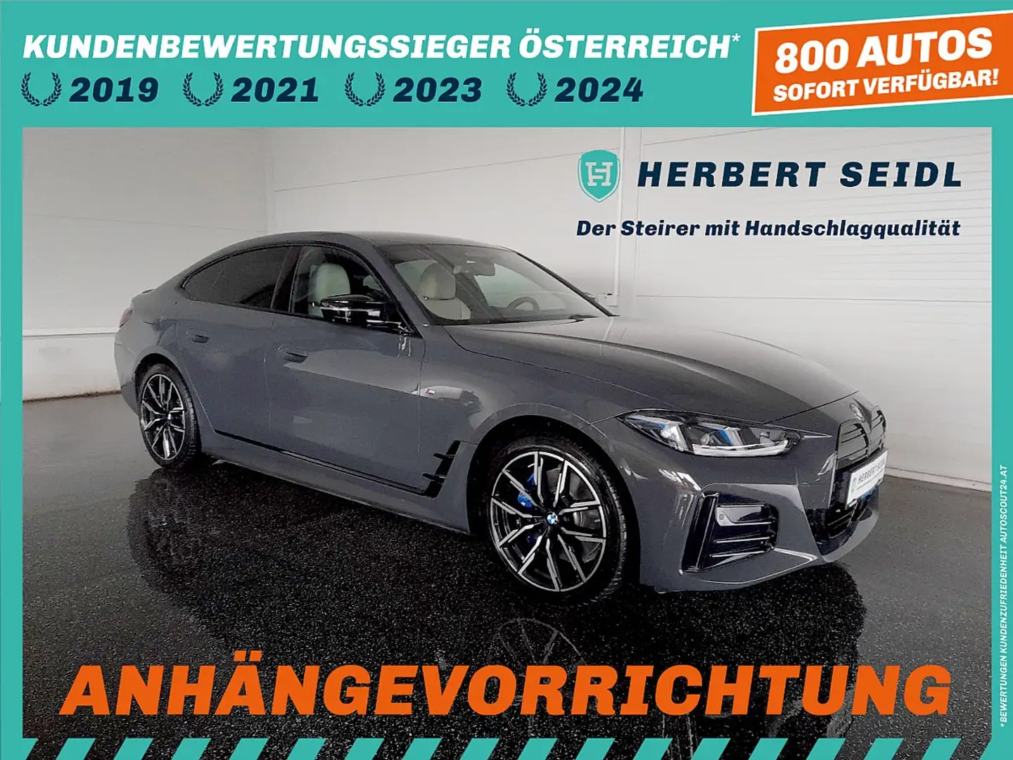 BMW i4 M Gran Coupe 4x4 Aut *ADAPT LED / NAVI / AHV & ... Grau - 1