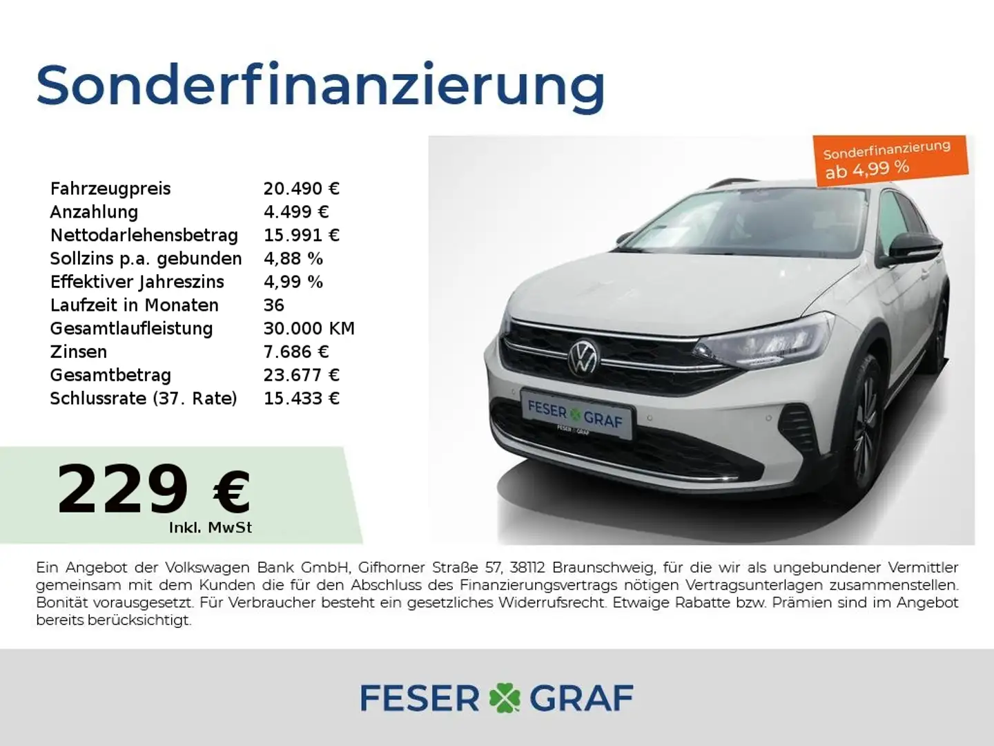 Volkswagen Taigo GOAL 1.0TSI 70 KW 5-Gang ACC LED SH Grau - 1