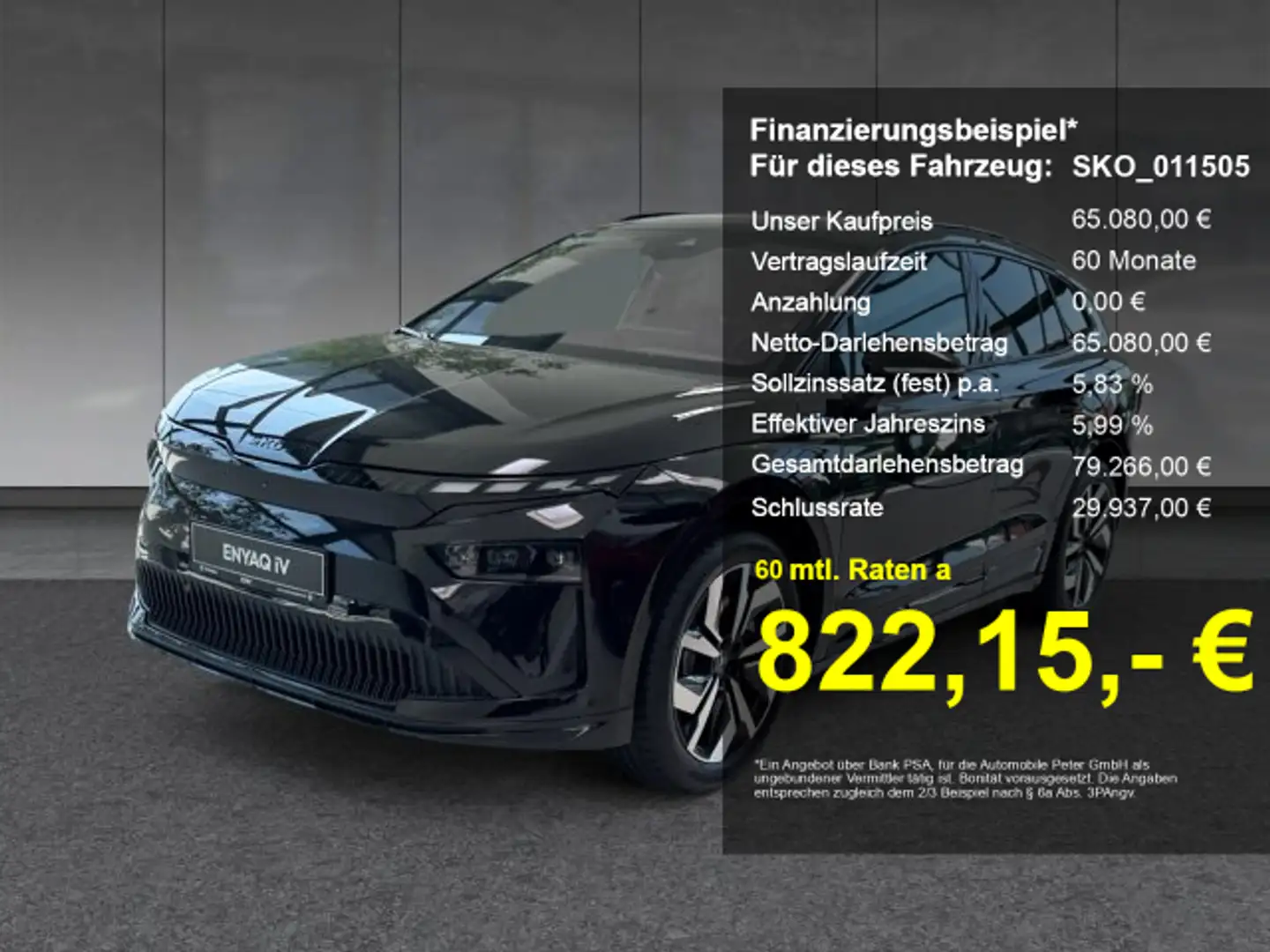 Skoda Enyaq ENYAQ IV 85X SPORTLINE 4X4 **AHK*PANO*MAXX*HUD* Schwarz - 1
