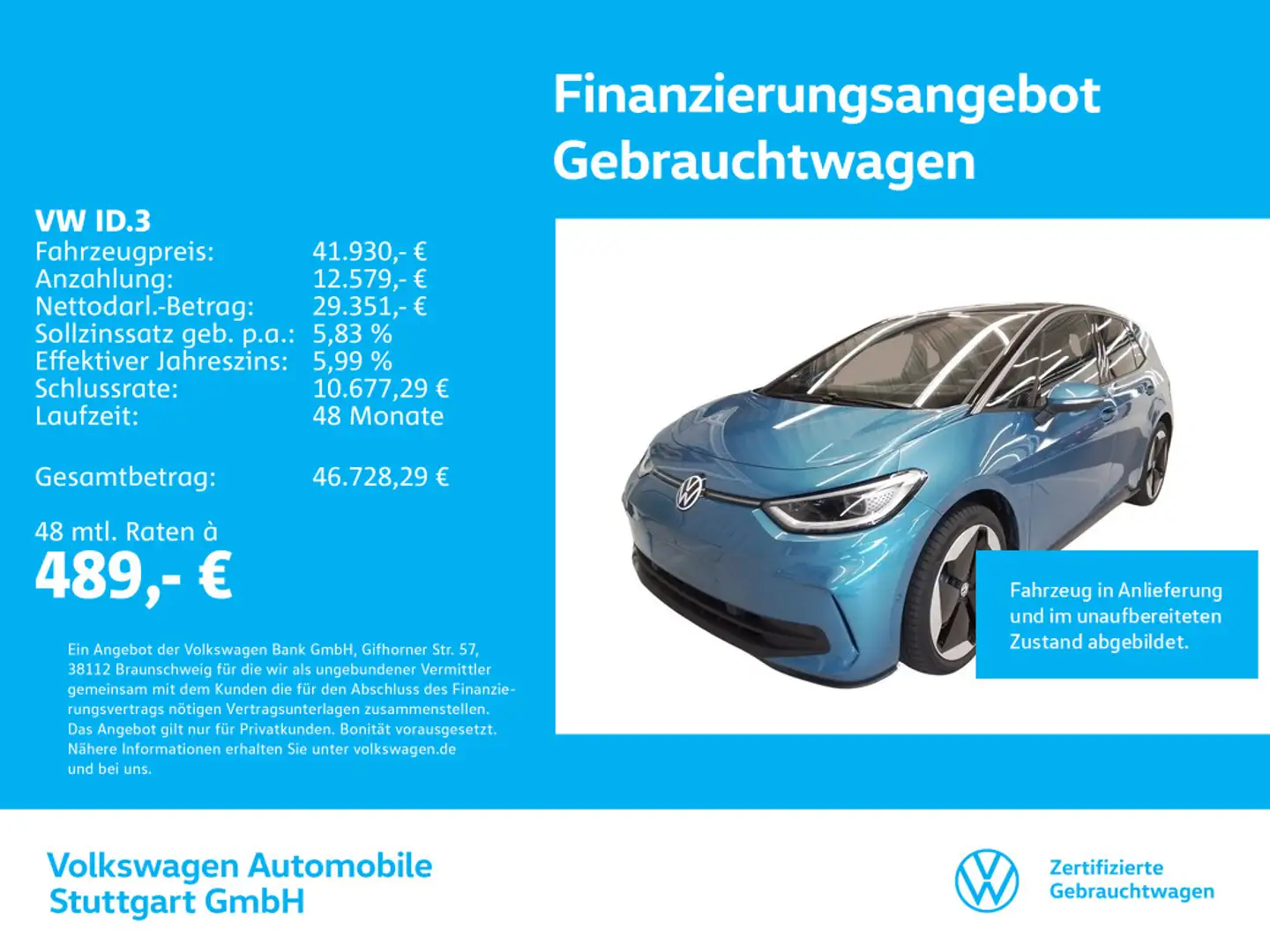 Volkswagen ID.3 Lim. Pro S 170kW Blau - 1