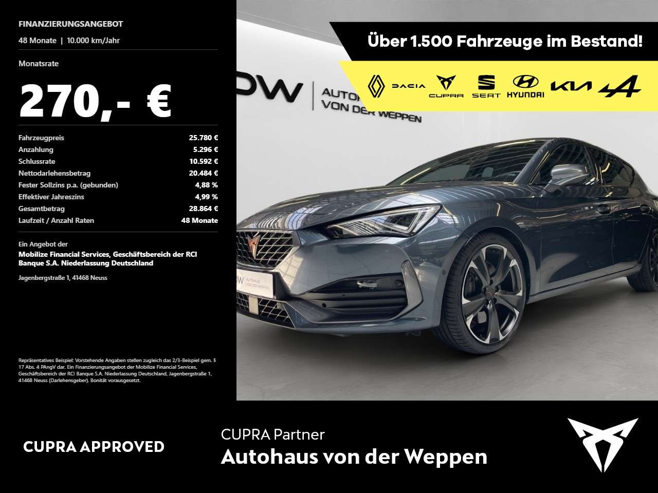 Cupra Leon — Cupra Leon VZ 2.0 TSI Travel Ass., Kessy, SHZ, Kamera Klima