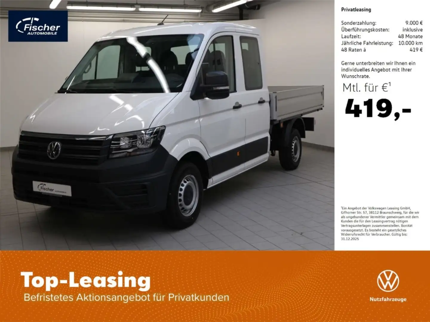 Volkswagen Crafter 35 2.0 TDI DK Pritschenwagen Weiß - 1