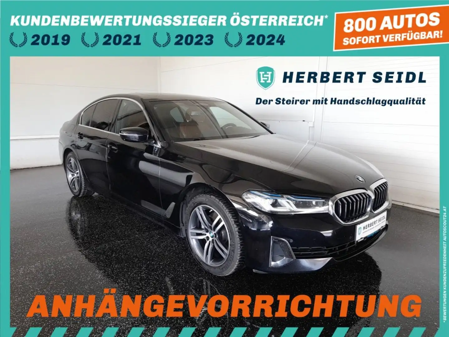BMW 520 D LUXURY LINE 4x4 Aut. *LASER-LED / SKY / LEDER MIT SITZBELÜFTUNG UND MEMORY / AHV & 360° KAMERA / HEAD-UP* Schwarz - 1