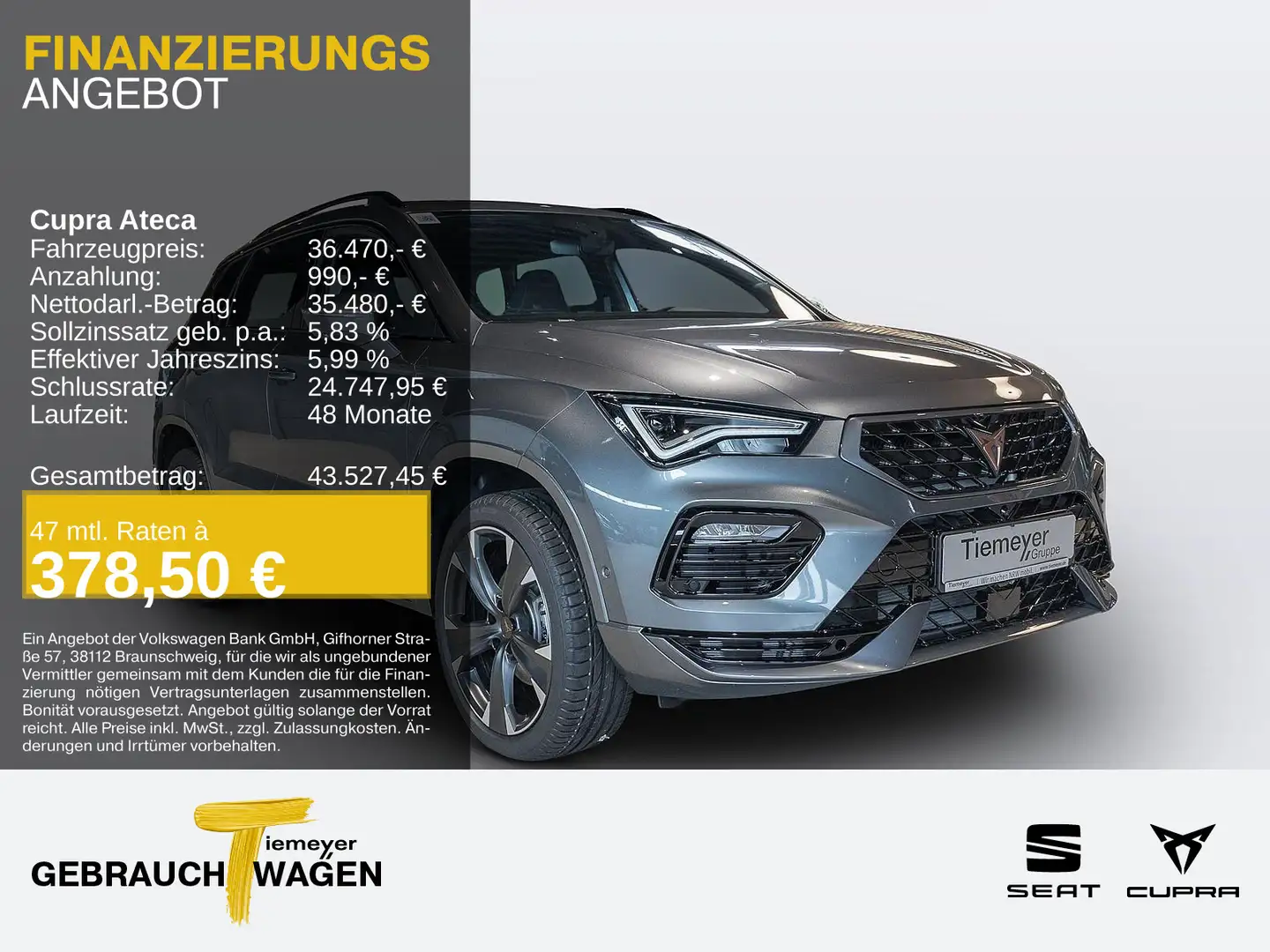 CUPRA Ateca 1.5 TSI DSG TOP VIEW LED NAVI KEYLESS LM19 Grau - 1