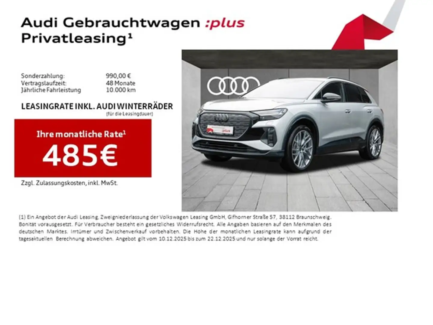 Audi Q4 e-tron 55 quattro Advanced S line LM21 Pano AHK Matrix... Argent - 2