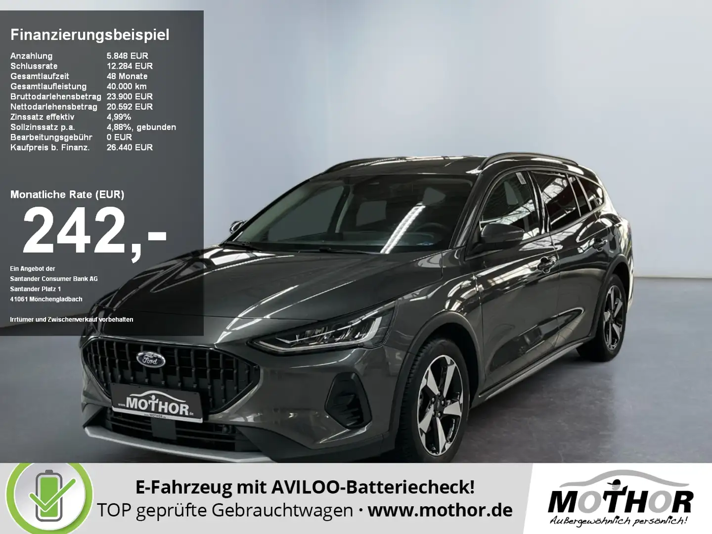 Ford Focus Turnier Active 1.0 MHEV Automatik Navi Grijs - 1