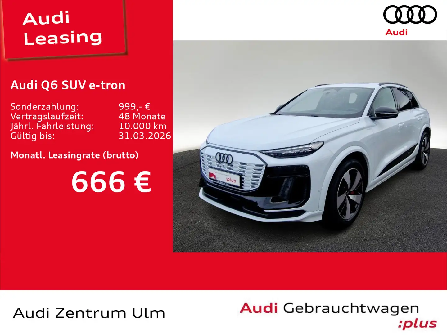 Audi Q6 e-tron S-Line qu ACC B&O HuD MATRIX NAVI PANO Blanc - 1