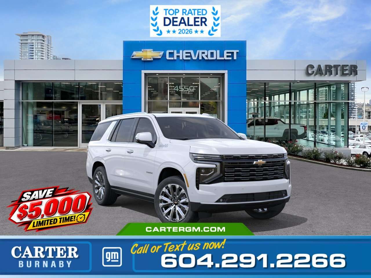 White 2026 Chevrolet Tahoe SUV / Crossover Four-Wheel Drive Automatic