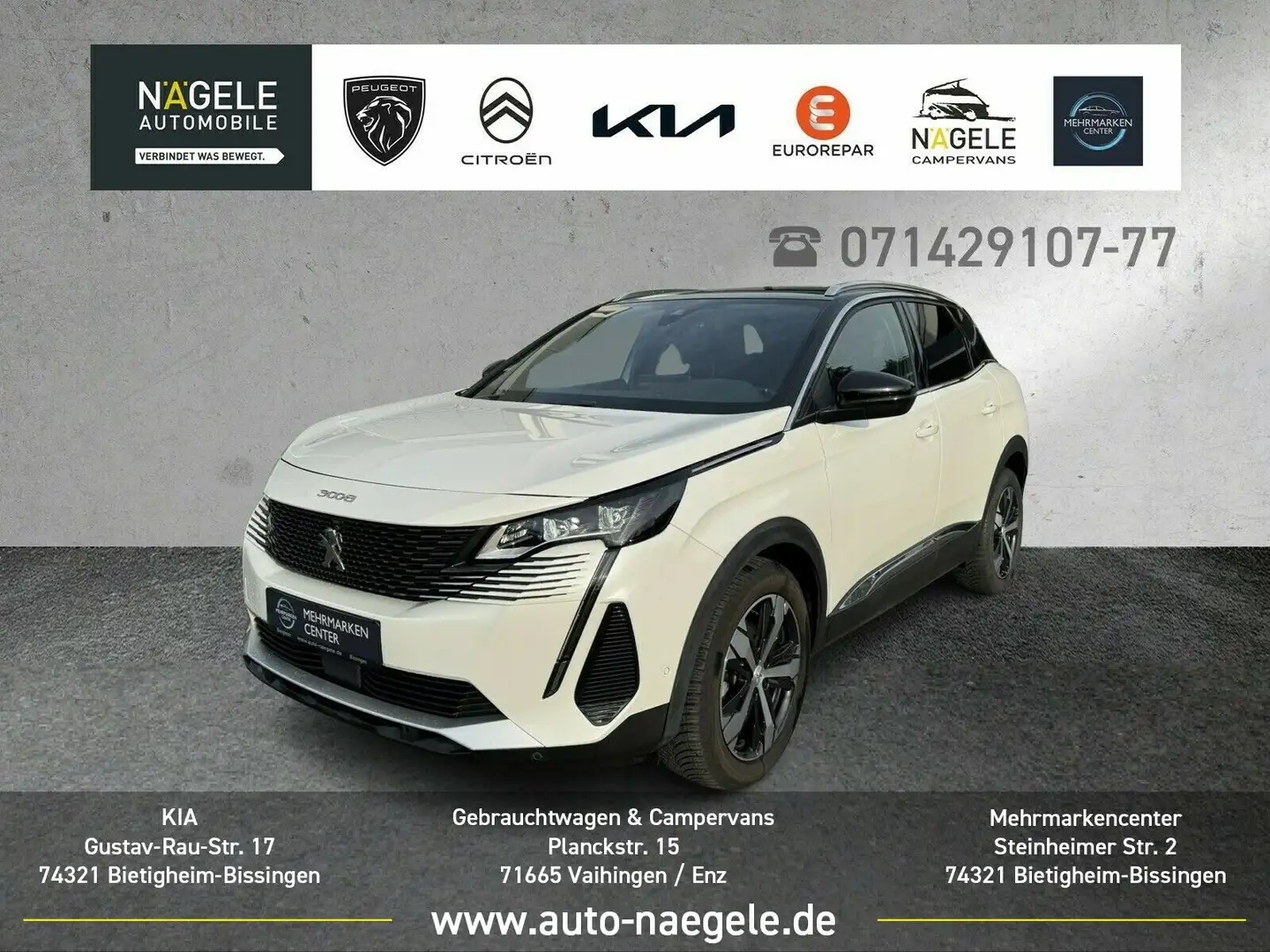 Peugeot 3008 1.2 130 GT Automatik +Panodach+LED+Navi BC Bianco - 1