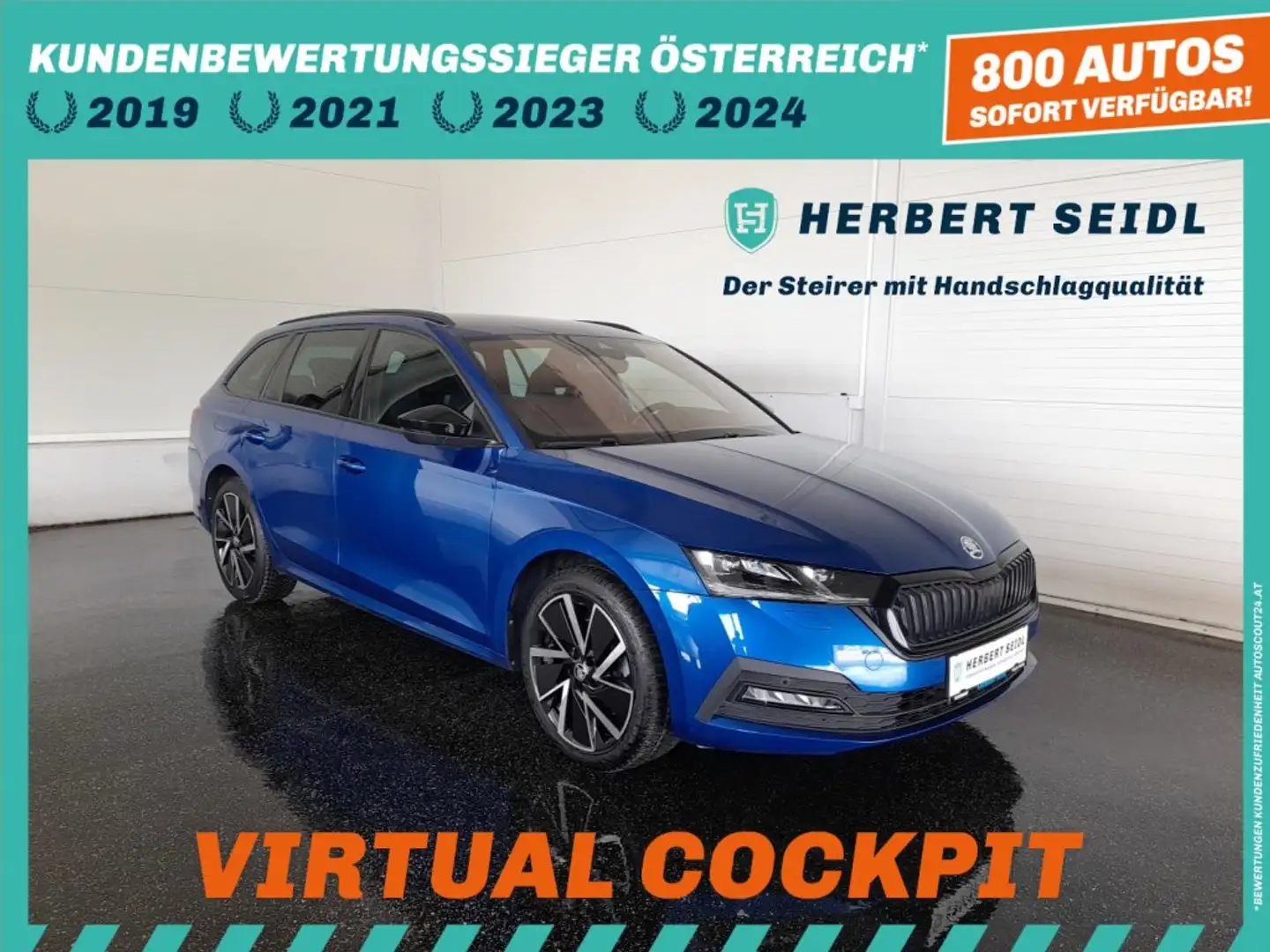 Skoda Octavia Combi SPORTLINE PHEV DSG *MATRIX-LED / 18 ZOLL / DCC / HEAD UP / VIRTUELL / NAVI / ACC / MEMORY SPORTSITZE / CANTON* Blau - 1