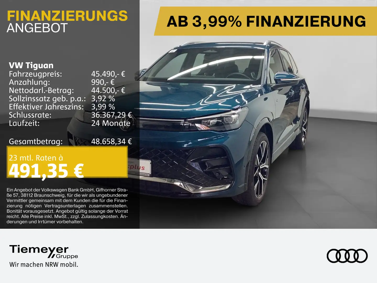 Volkswagen Tiguan 2.0 TSI DSG 4M R-LINE 265PS LM20 AHK KAME Blau - 1
