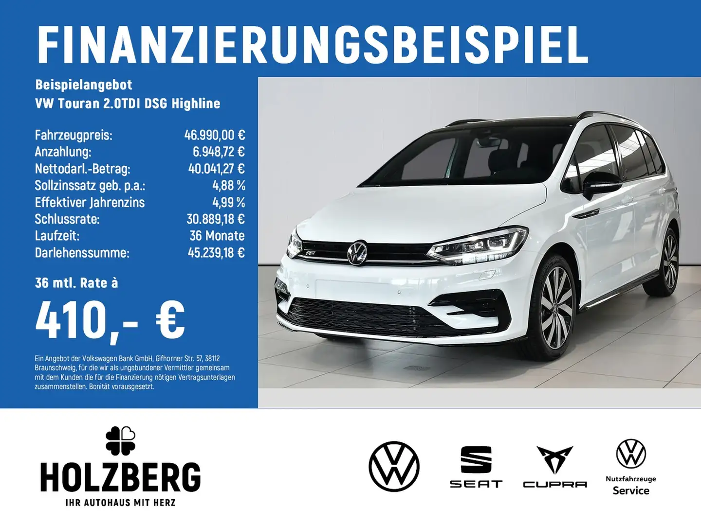 Volkswagen Touran 2.0TDI DSG Highline R-Line AHK+STHZG+PANO Weiß - 2
