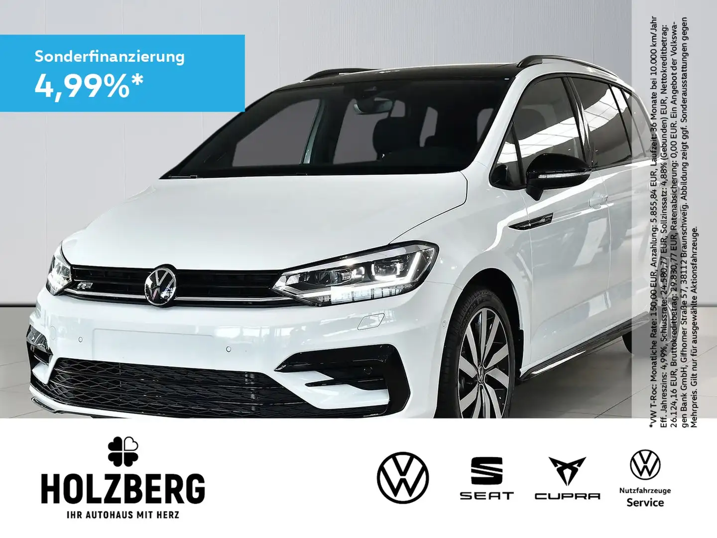 Volkswagen Touran 2.0TDI DSG Highline R-Line AHK+STHZG+PANO Weiß - 1