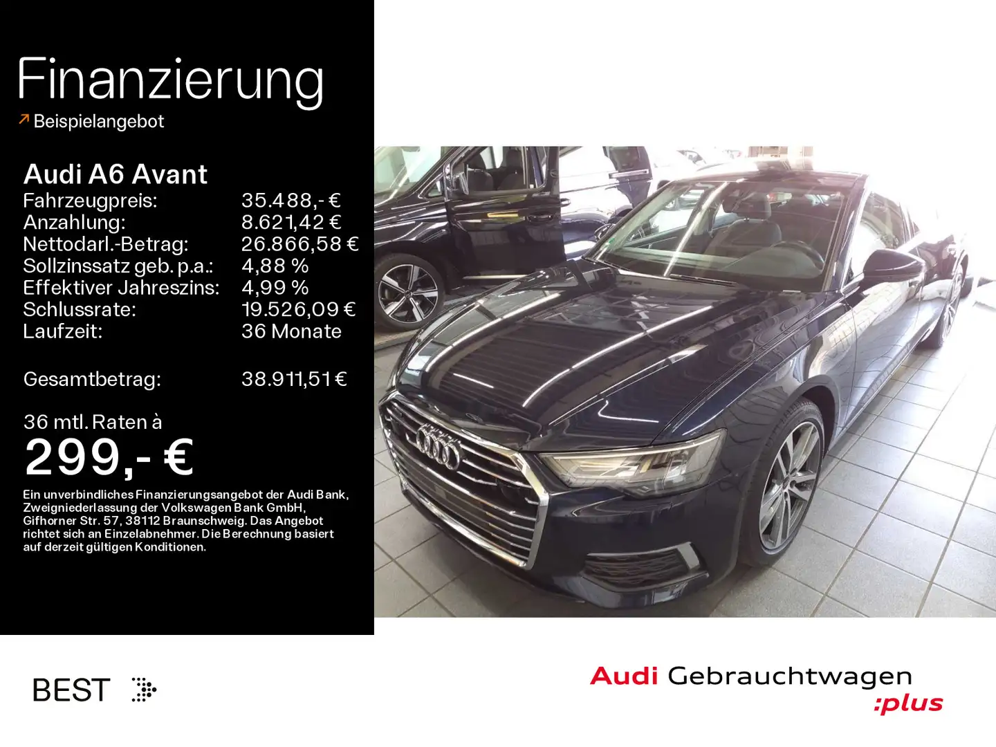 Audi A6 design selection 40 TDI qu. Pano*Tour Blau - 1