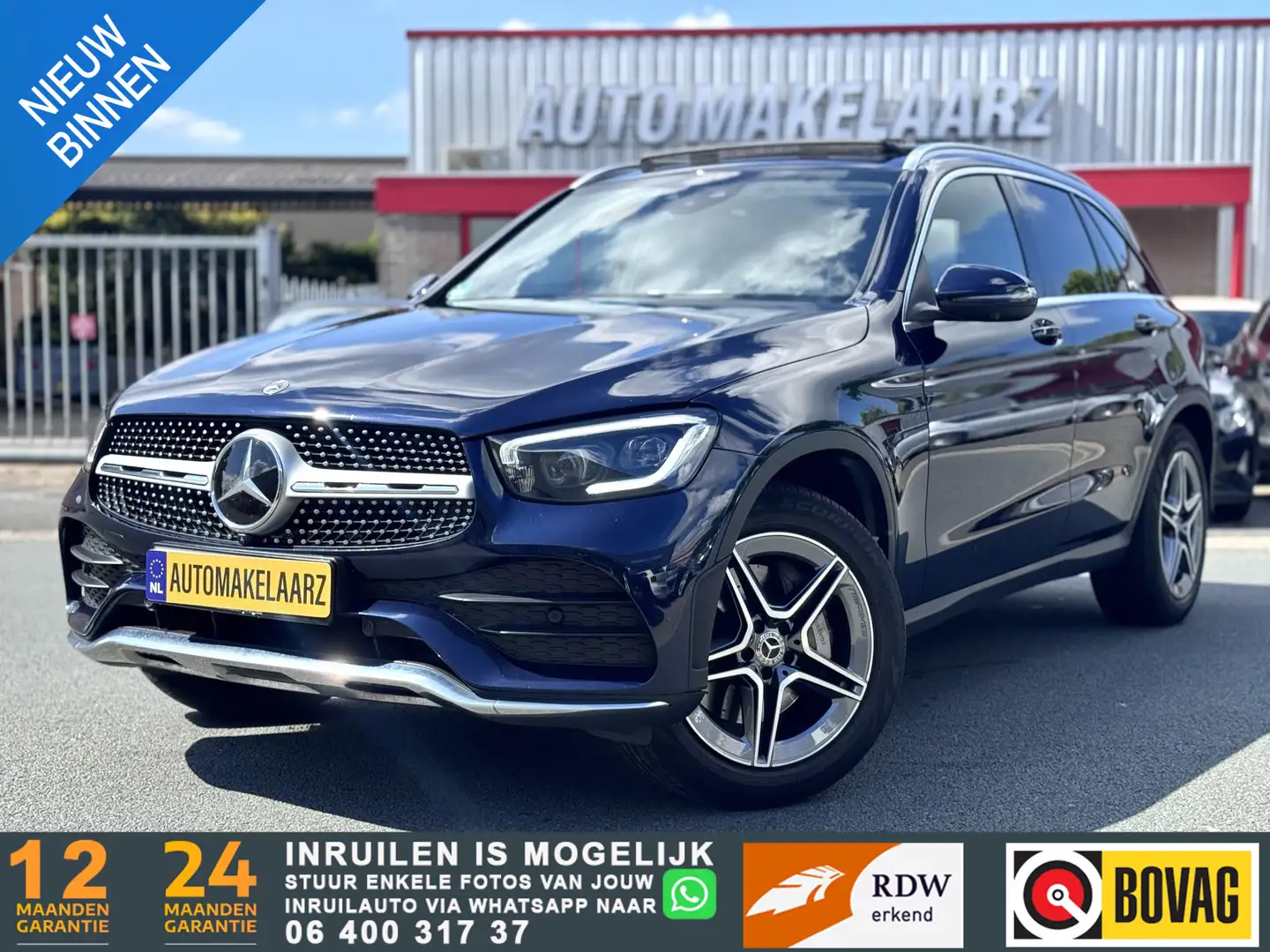 Mercedes-Benz GLC 300 300d 4MATIC Premium Plus AMG SFEER PANO TREKHAAK | Blauw - 1