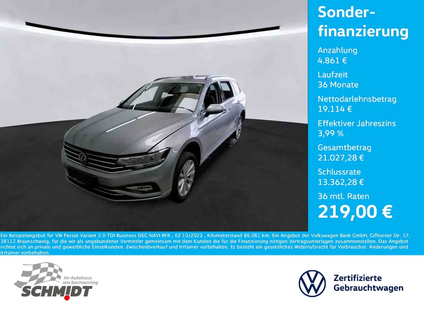Volkswagen Passat Variant 2.0 TDI Business DSG NAVI RFK Argent - 1