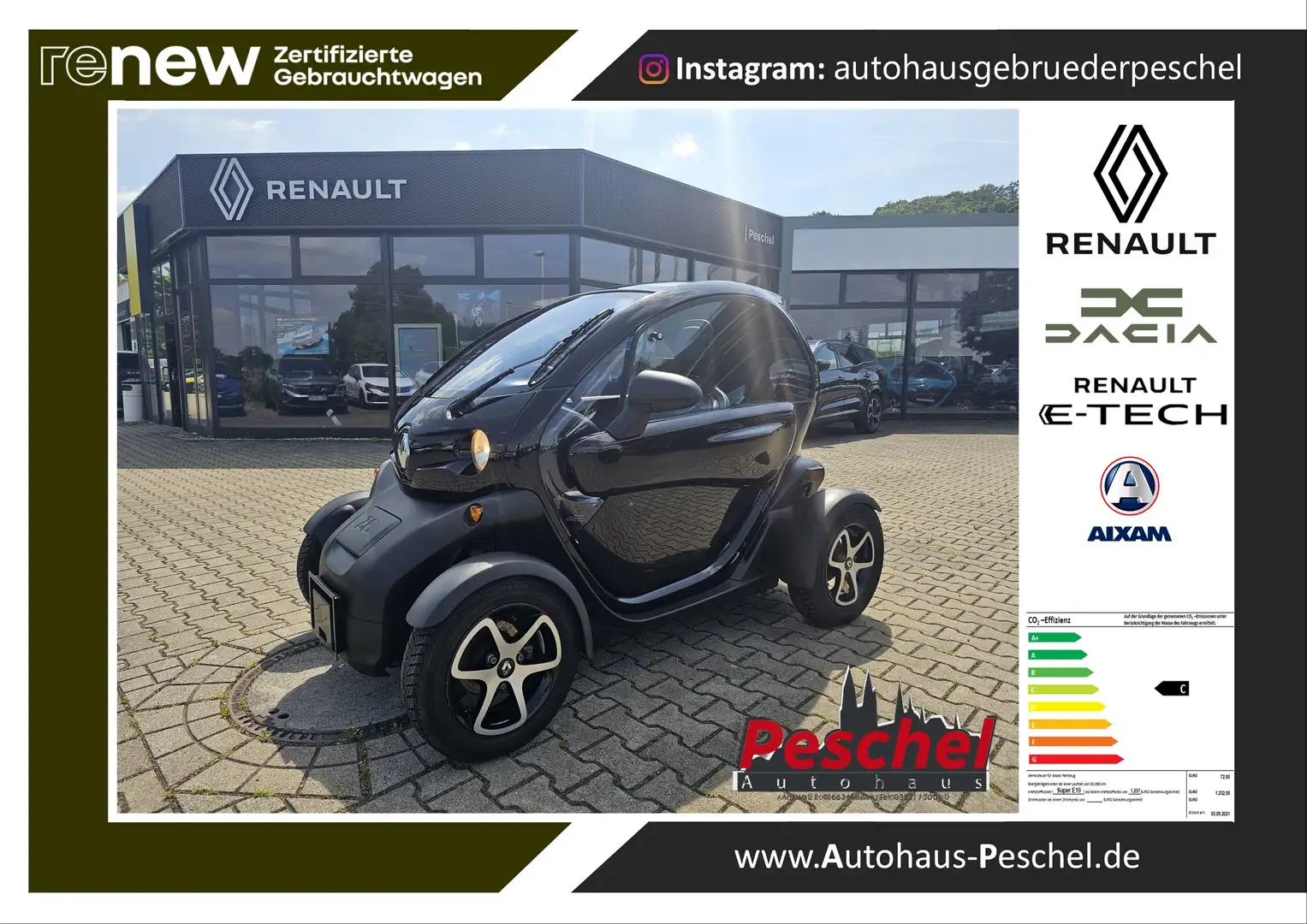 Renault Twizy Sport Edition 80 Kaufbatterie 13" Alu Panodach Schwarz - 1