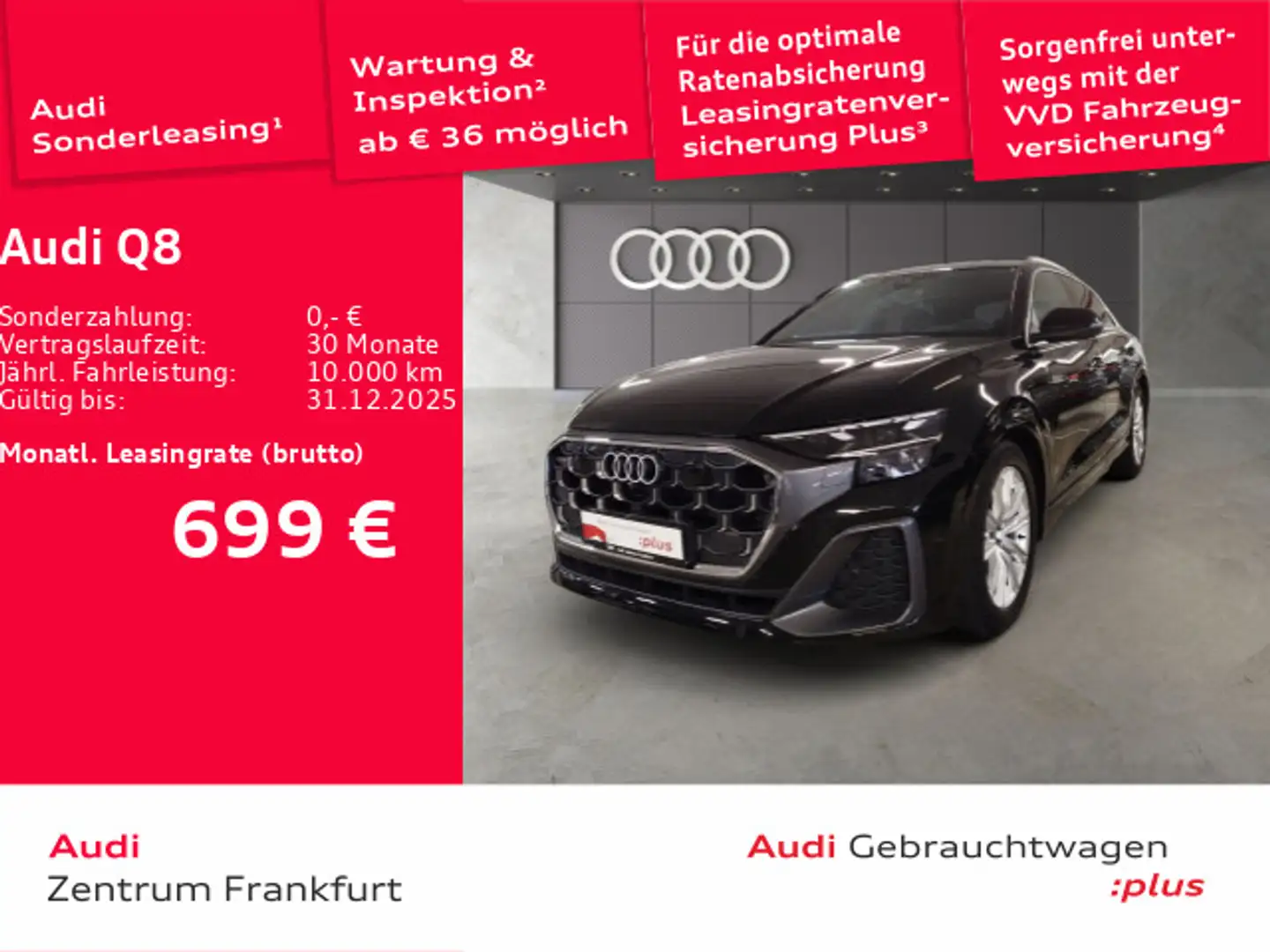 Audi Q8 50 TDI quattro tiptronic MatrixLED Luft AHK A Schwarz - 1