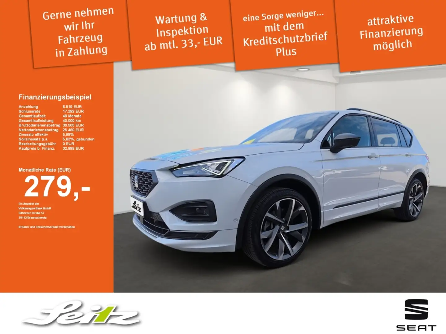 SEAT Tarraco 2.0 TDI 4Drive FR *BEATS*KAMERA*NAVI*LED* Weiß - 1