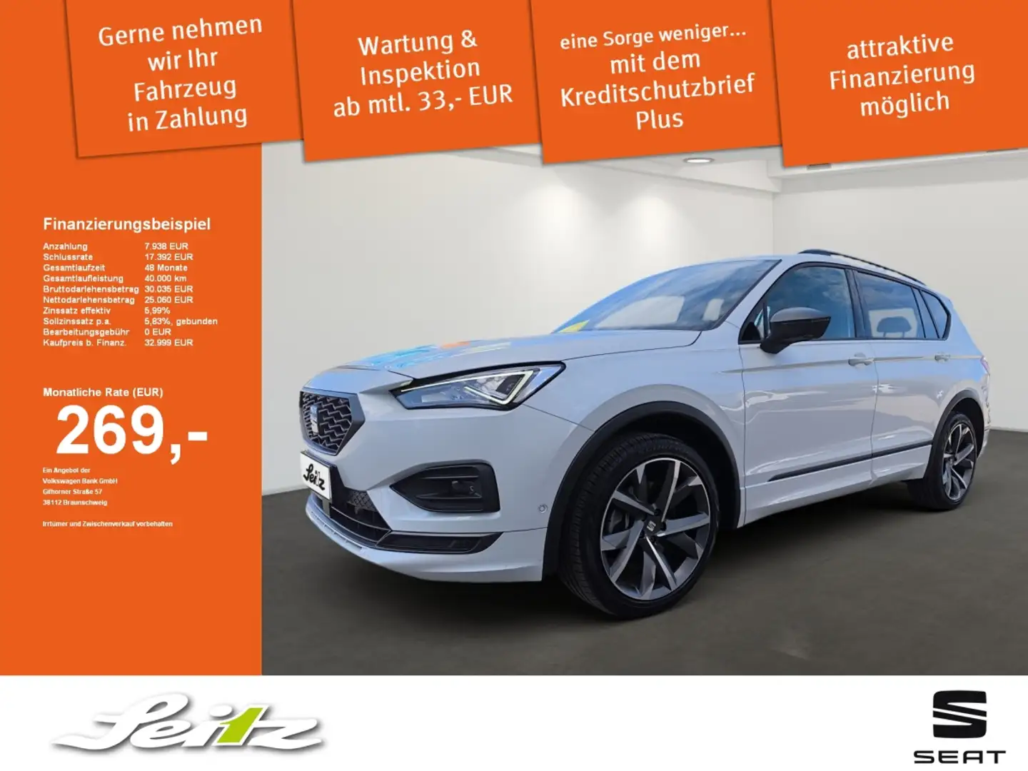 SEAT Tarraco 2.0 TDI 4Drive FR *BEATS*KAMERA*NAVI*LED* Blanco - 1