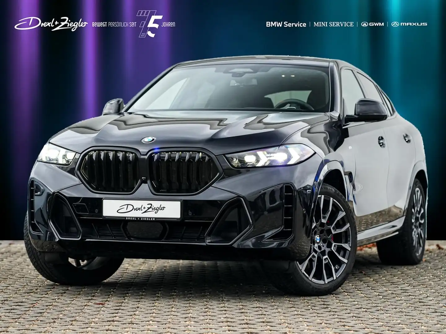 BMW X6 xDrive30d M-SportPRO ACC PANO Sitzlüft 360° Schwarz - 1