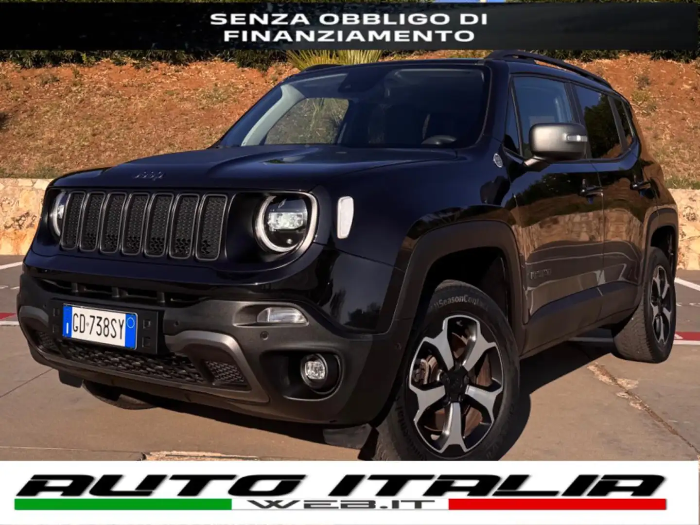 Jeep Renegade 4XE 240CV PHEV TRAILHAWK+LED+PELLE+RCAM+NAVIGRANDE Nero - 1