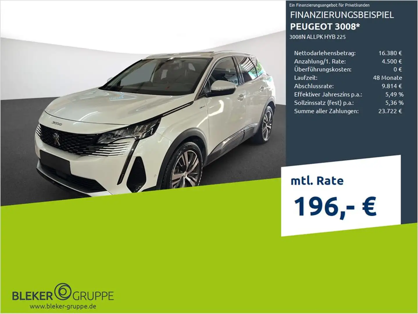 Peugeot 3008 N ALLPK HYB 225 Wit - 1