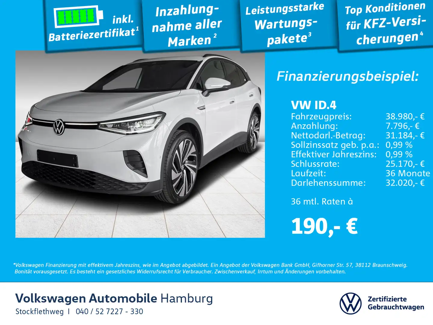 Volkswagen ID.4 Pro Performance IQ.Light Navi Wärmep. AHK Blanc - 1