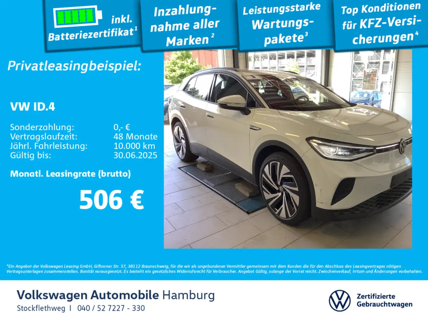 Volkswagen ID.4 Pro Performance IQ.Light Navi Wärmep. AHK Weiß - 1