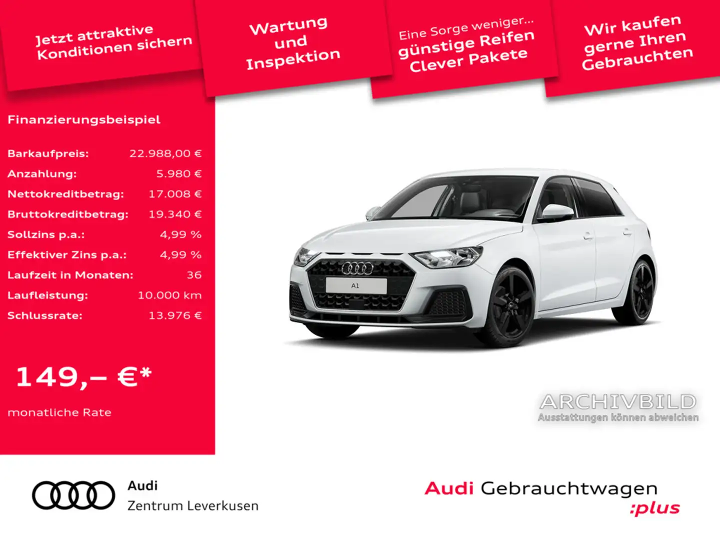 Audi A1 Sportback advanced VIRT SHZ CARPLAY PDC Weiß - 1
