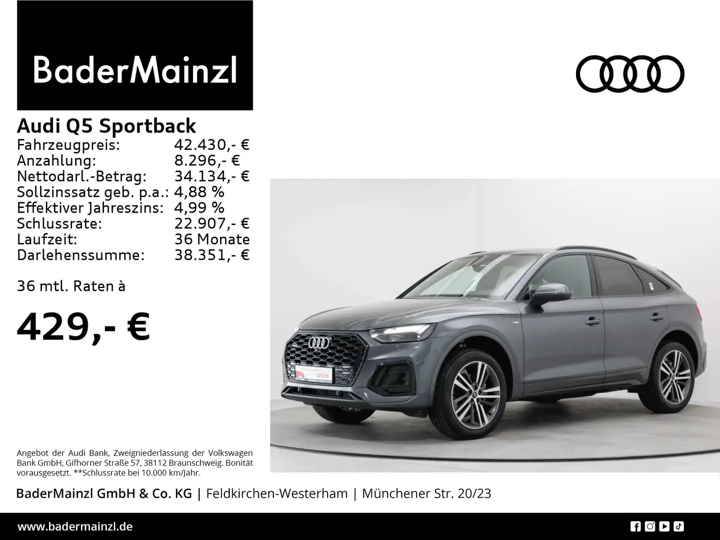Audi Q5 40 TFSI quattro S line Kamera ACC Grau - 1