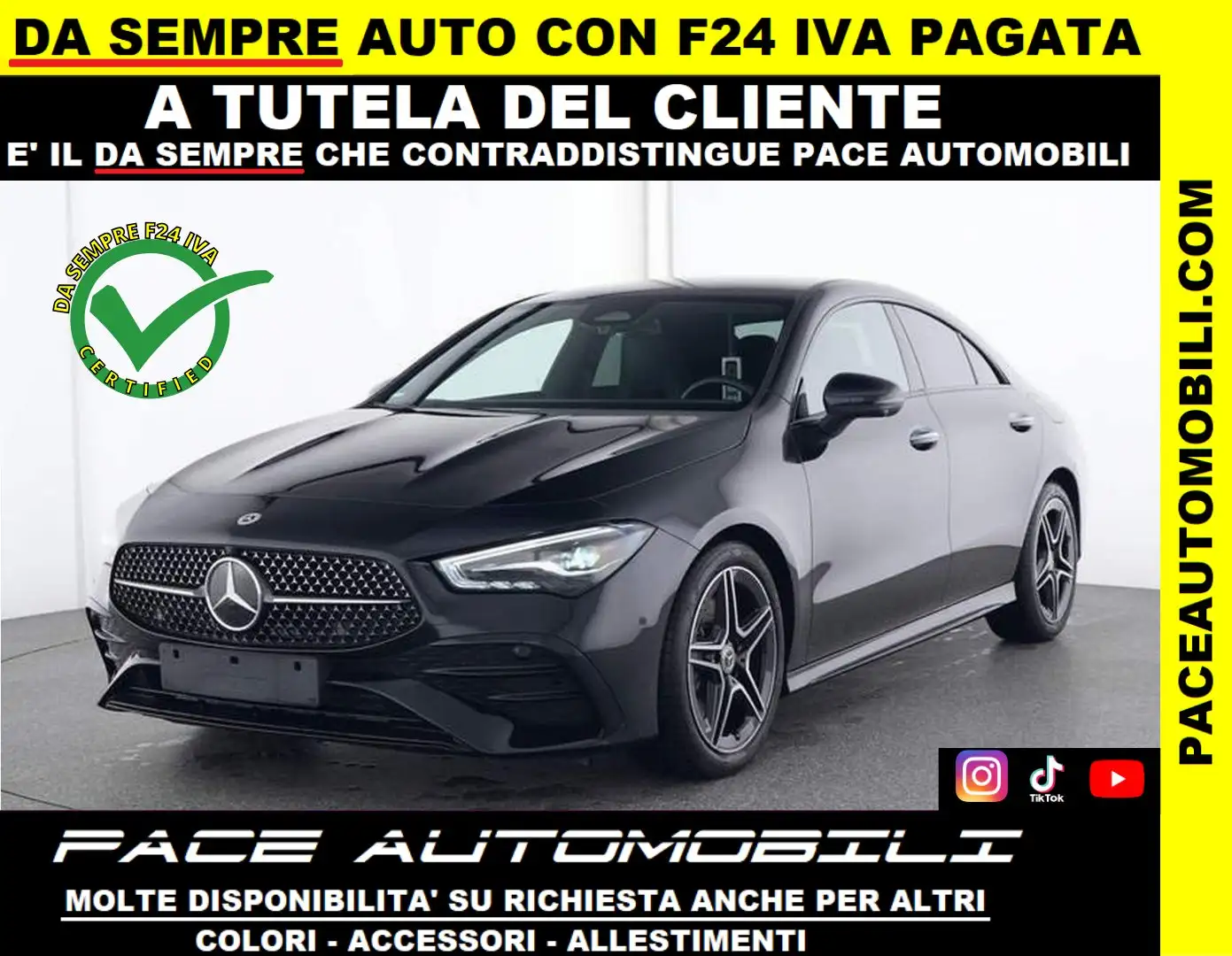 Mercedes-Benz CLA 200 D AMG NIGHT NAVI PREMIUM MBUX BLACK PACK LED ACC Nero - 1