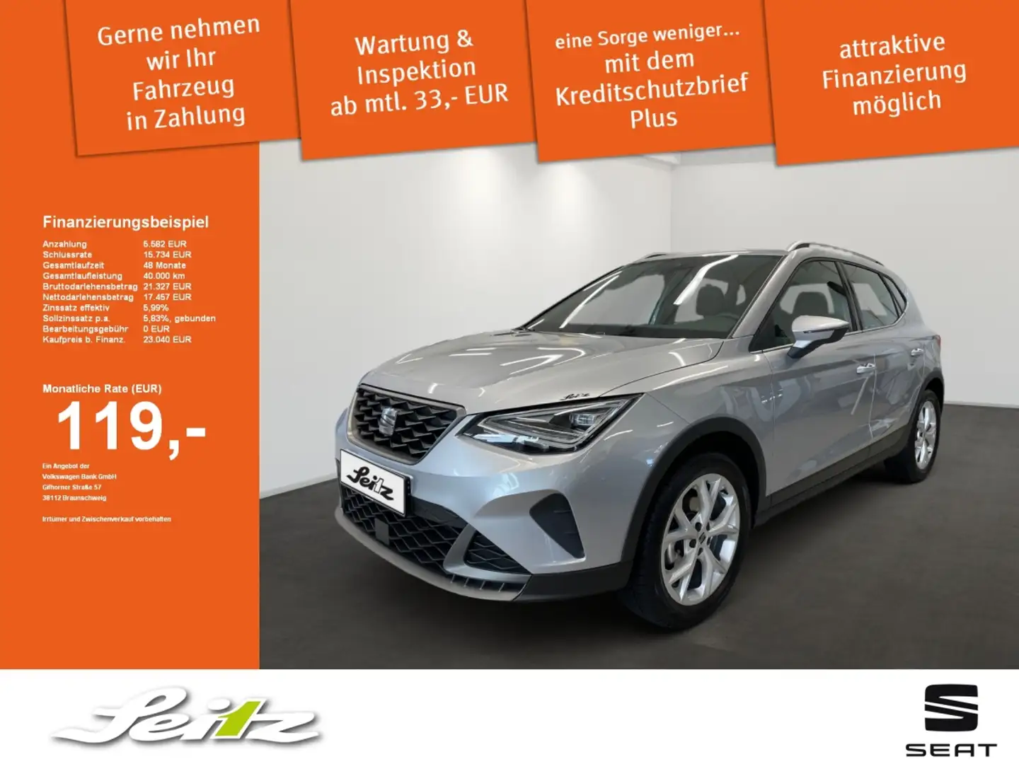 SEAT Arona 1.0 TSI FR *PDC*NAVI*SITZH* Argent - 1