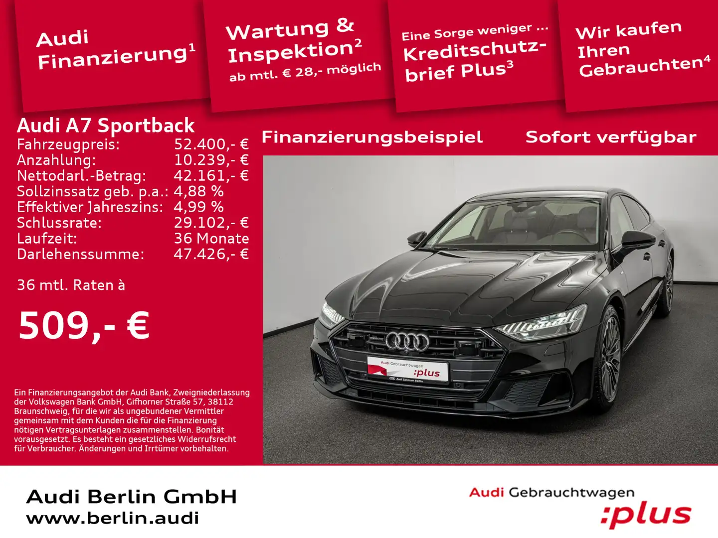 Audi A7 50 TFSI e qu.S tr. VIRTUAL MATRIX Schwarz - 1