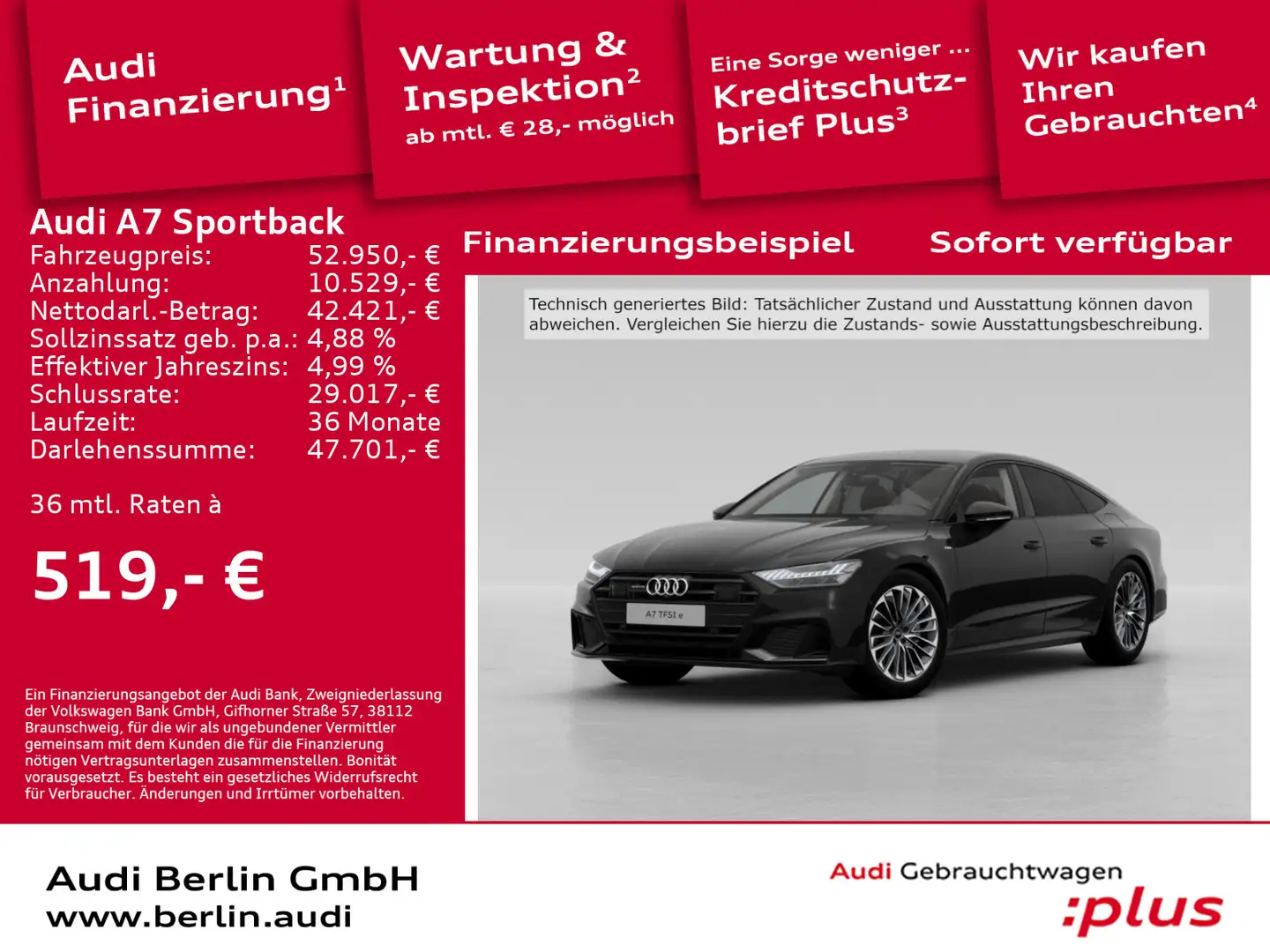 Audi A7 50 TFSI e qu.S tr. VIRTUAL MATRIX Noir - 1