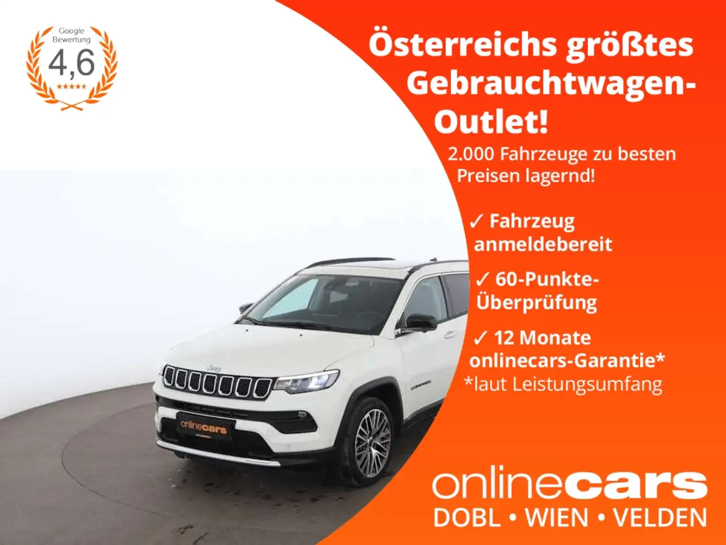 Jeep Compass 1.3 4xe PHEV AWD Aut LED SKY RADAR NAVI Weiß - 1