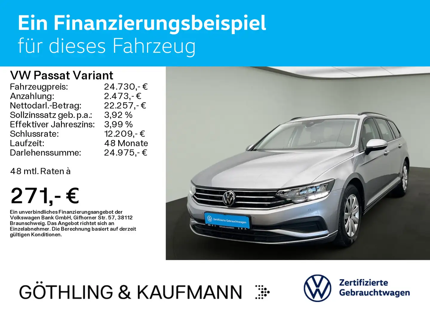 Volkswagen Passat Variant Basic 1.5 TSI 110kW*DSG*KAM*NAVI* Silber - 2
